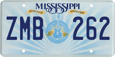 MS license plate ZMB262