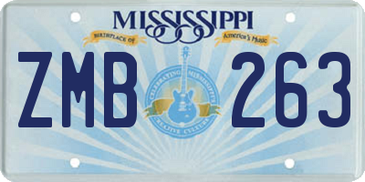 MS license plate ZMB263