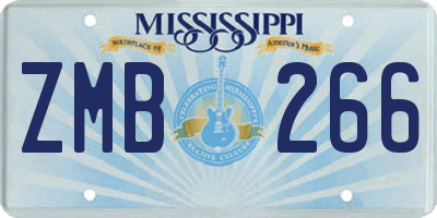 MS license plate ZMB266