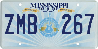 MS license plate ZMB267
