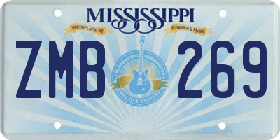 MS license plate ZMB269