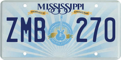 MS license plate ZMB270