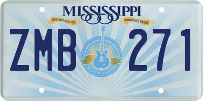 MS license plate ZMB271