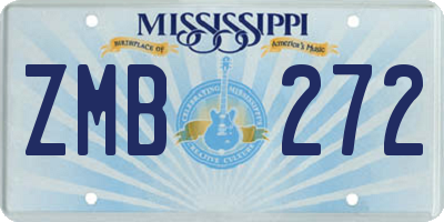 MS license plate ZMB272