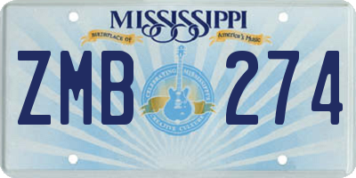MS license plate ZMB274