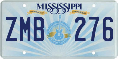 MS license plate ZMB276