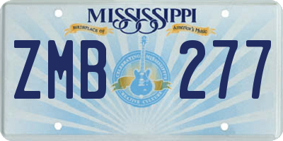 MS license plate ZMB277