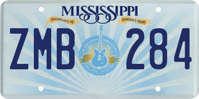 MS license plate ZMB284