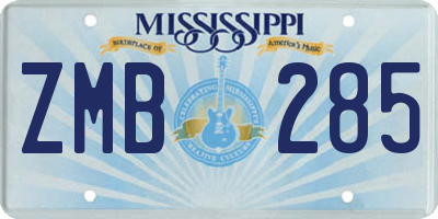 MS license plate ZMB285
