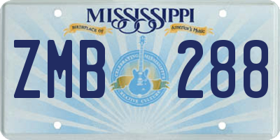 MS license plate ZMB288