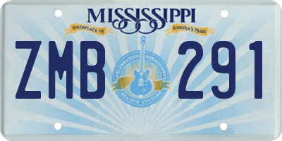 MS license plate ZMB291
