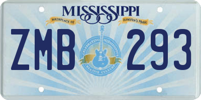 MS license plate ZMB293