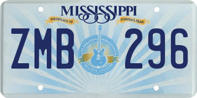 MS license plate ZMB296