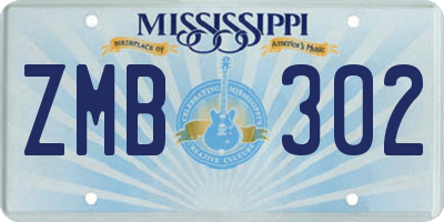 MS license plate ZMB302