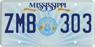 MS license plate ZMB303