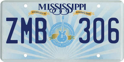 MS license plate ZMB306