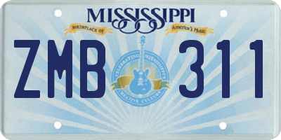 MS license plate ZMB311