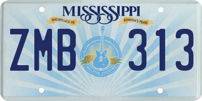 MS license plate ZMB313