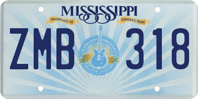 MS license plate ZMB318