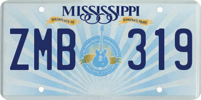 MS license plate ZMB319