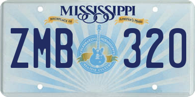 MS license plate ZMB320
