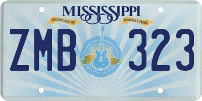 MS license plate ZMB323