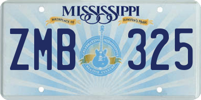 MS license plate ZMB325