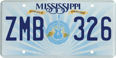 MS license plate ZMB326