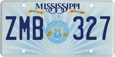 MS license plate ZMB327