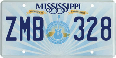 MS license plate ZMB328