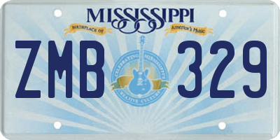 MS license plate ZMB329