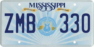 MS license plate ZMB330
