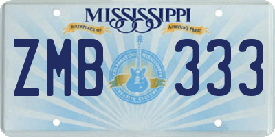 MS license plate ZMB333