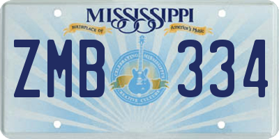 MS license plate ZMB334