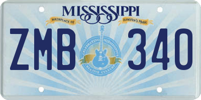 MS license plate ZMB340