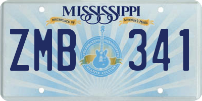 MS license plate ZMB341