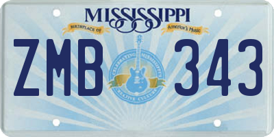 MS license plate ZMB343