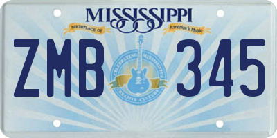 MS license plate ZMB345