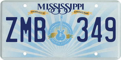 MS license plate ZMB349