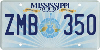 MS license plate ZMB350