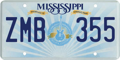 MS license plate ZMB355