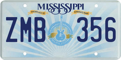 MS license plate ZMB356