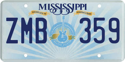 MS license plate ZMB359
