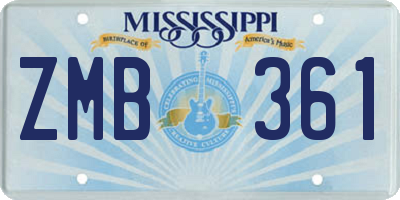 MS license plate ZMB361