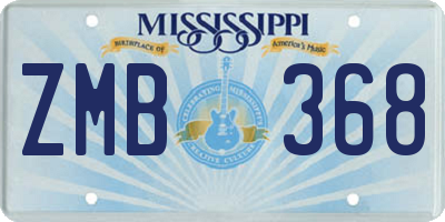 MS license plate ZMB368
