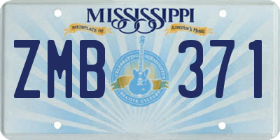 MS license plate ZMB371