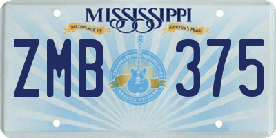 MS license plate ZMB375