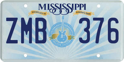 MS license plate ZMB376