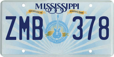 MS license plate ZMB378
