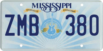 MS license plate ZMB380
